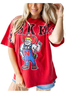 Gameday Social Nebraska Cornhuskers Womens  Southern Split Short Sleeve T-Shirt
