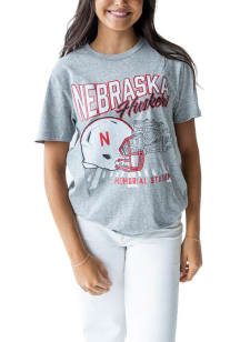Gameday Social Nebraska Cornhuskers Womens  Stadium N Helmet Short Sleeve T-Shirt