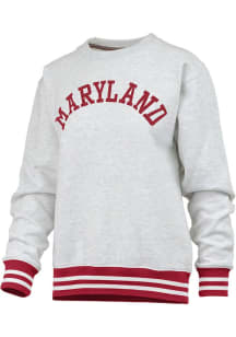 Pressbox Maryland Terrapins Womens Grey Santa Clara Crew Sweatshirt