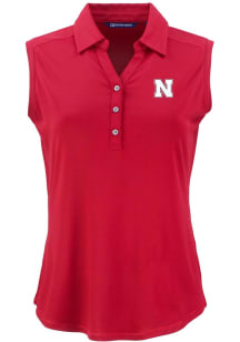 Cutter and Buck Nebraska Cornhuskers Womens Red Forge Eco Polo Shirt