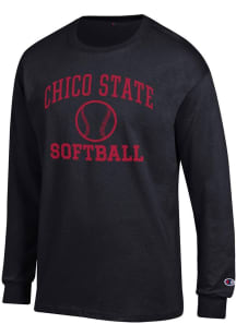 Champion CSU Chico Wildcats Black Softball Jersey Long Sleeve T Shirt
