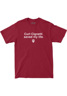 Curt Cignetti Indiana Hoosiers Crimson Saved My Life Short Sleeve Fashion Player T Shirt