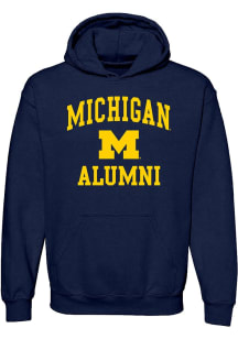 Michigan Wolverines Mens Navy Blue Arch Alumni Long Sleeve Hoodie