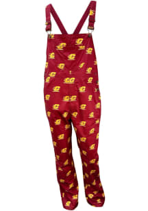 Wes and Willy Central Michigan Chippewas Mens Maroon Allover Logo Overall Overalls
