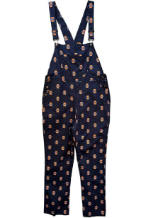 Wes and Willy Illinois Fighting Illini Mens Navy Blue Allover Logo Overall Overalls