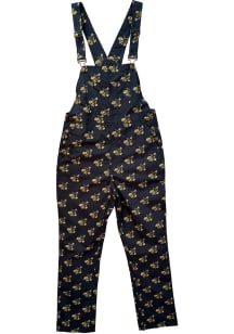Wes and Willy Iowa Hawkeyes Mens Black Allover Logo Overall Overalls