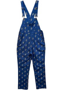 Wes and Willy Kansas Jayhawks Mens Royal Blue Allover Logo Overall Overalls