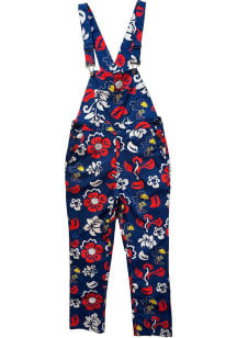 Wes and Willy Kansas Jayhawks Mens Blue Allover Hibiscus Overall Overalls