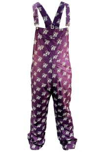 Wes and Willy K-State Wildcats Mens Purple Allover Logo Overall Overalls