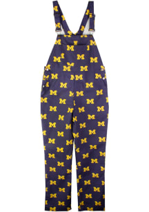 Wes and Willy Michigan Wolverines Mens Blue Allover Logo Overall Overalls