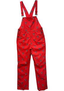 Wes and Willy Texas Tech Red Raiders Mens Red Allover Logo Overall Overalls