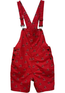Wes and Willy Arkansas Razorbacks Mens Red Allover Logo Overall Overalls