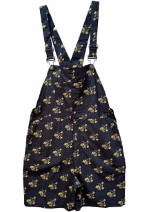 Wes and Willy Iowa Hawkeyes Mens Black Allover Logo Overall Overalls