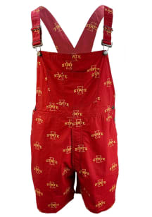 Wes and Willy Iowa State Cyclones Mens Red Allover Logo Overall Overalls