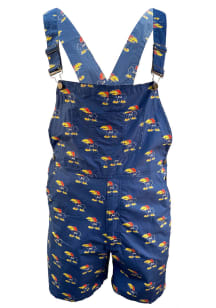 Wes and Willy Kansas Jayhawks Mens Blue Allover Logo Overall Overalls