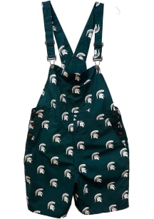 Wes and Willy Michigan State Spartans Mens Green Allover Logo Overall Overalls