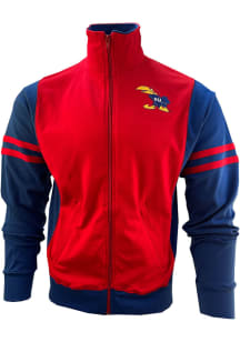 Wes and Willy Kansas Jayhawks Mens Blue Vault Tricot Track Jacket