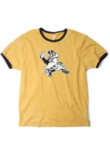 Wes and Willy Iowa Hawkeyes Gold Vault Contrast Ringer Short Sleeve Fashion T Shirt