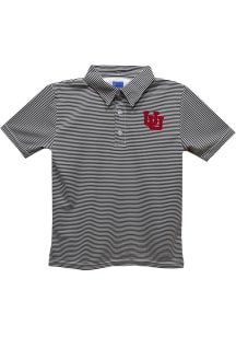 Vive La Fete Utah Utes Youth Black Pencil Stripe Short Sleeve Polo Shirt