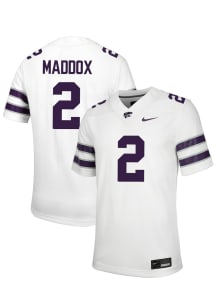 Adrian Maddox  Nike K-State Wildcats White NIL Name And Number Football Jersey