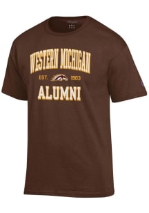 Champion Western Michigan Broncos Brown Est Alumni Jersey Short Sleeve T Shirt