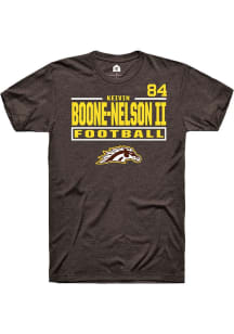 Keivin Boone-Nelson II Western Michigan Broncos Brown Football NIL Stacked Box Short Sleeve Player..