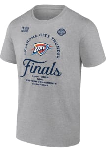 Oklahoma City Thunder Grey 2025 Conference Champions Backcourt Violation Locker Room Short Sleeve..