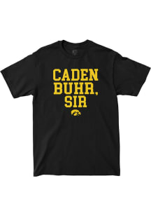 Caden Buhr Iowa Hawkeyes Black Football Caden Buhr, Sir Short Sleeve Player T Shirt