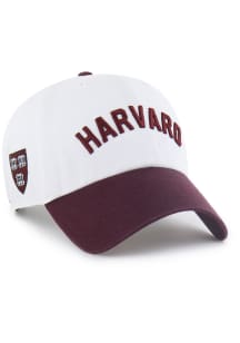 47 Harvard Crimson Ballpark Script Shot Clean Up Adjustable Hat - White