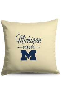 Michigan Wolverines Mom 18x18 Throw Pillow - White