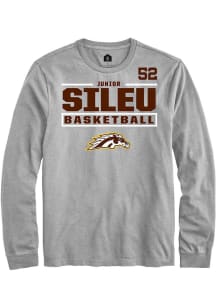 Junior Sileu Western Michigan Broncos Grey NIL Stacked Box Long Sleeve Player T Shirt