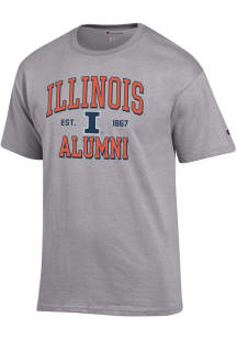 Champion Illinois Fighting Illini Grey Est Alumni Jersey Short Sleeve T Shirt