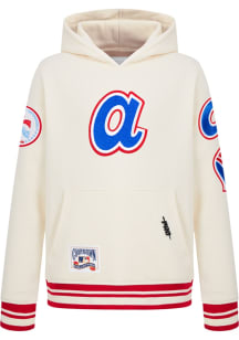 Pro Standard Atlanta Braves Boys White Retro Classics Long Sleeve Hooded Sweatshirt