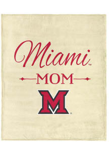 Miami RedHawks Mom Silk Touch Fleece Blanket - White