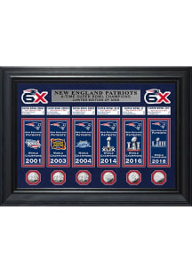 New England Patriots 6x Super Bowl Banner Collection Plaque