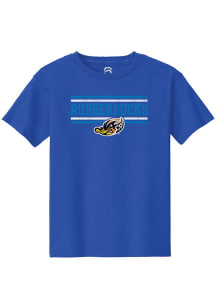Summit Sportswear Akron RubberDucks Youth Blue Double Bars Short Sleeve T-Shirt