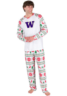 Concepts Sport Washington Huskies Mens White Holiday Tidings Sleep Pants