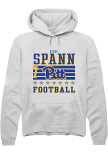 Deuce Spann Pitt Panthers Mens White Football NIL Striped Player Hood