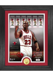 Michael Jordan Chicago Bulls Michael Jordan 6 Time NBA Champ Bronze Coin Photo Mint Plaque