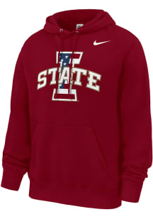 Nike Iowa State Cyclones Mens Red Patriotic Primary Logo Long Sleeve Hoodie