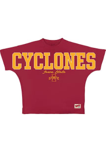 Pressbox Iowa State Cyclones Womens Cardinal Red Flannigan Short Sleeve T-Shirt