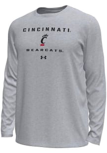 Under Armour Cincinnati Bearcats Grey Straight Name Tech Stretch Long Sleeve T-Shirt