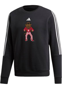 Adidas Indiana Hoosiers Mens Black Three Stripe Long Sleeve Crew Sweatshirt