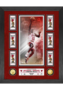 Michael Jordan Chicago Bulls Michael Jordan 6x Champ Banner Collection Bronze Coin Photo Mint Plaq..