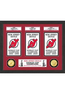 New Jersey Devils Stanley Cup Banner Collection Plaque
