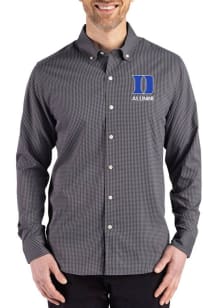 Cutter and Buck Duke Blue Devils Mens Black Alumni Skyline Long Sleeve Dress Shirt