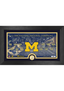 Michigan Wolverines Bronze Timeline Picture Frame - Blue