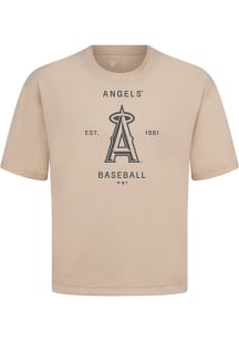Levelwear Los Angeles Angels Brown Signature Knit Crossway Short Sleeve Fashion T Shirt