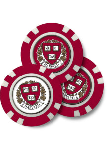 Harvard Crimson 3Pk Chip Golf Ball Marker
