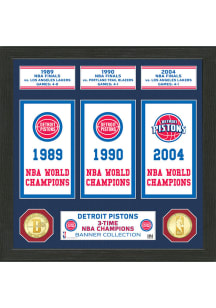 Detroit Pistons Banner Bronze Coin Photo Mint Plaque